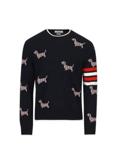 4-Bar Relaxed Hector Pullover Wool Knit Top Navy - THOM BROWNE - BALAAN 2