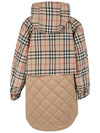 Kids Vintage Check Hooded Quilted Coat Beige - BURBERRY - BALAAN 4