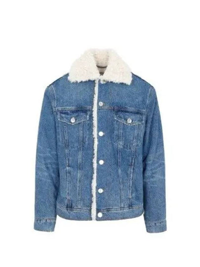 Truck Fur Denim Jacket Blue - AMI - BALAAN 2