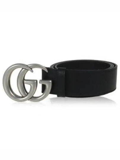 Double G Buckle Leather Belt Black - GUCCI - BALAAN 2