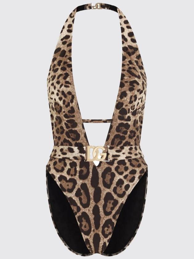 Dolce &amp; Gabbana swimsuit in nylon with leopard print - DOLCE&GABBANA - BALAAN 1