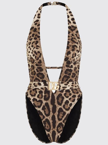 Dolce &amp; Gabbana swimsuit in nylon with leopard print - DOLCE&GABBANA - BALAAN 1