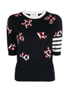 Women's 4 Bar Intarsia Knit Top Navy - THOM BROWNE - BALAAN 3