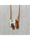 Mini Pop H Pendant Rose Gold & Blanc - HERMES - BALAAN 4