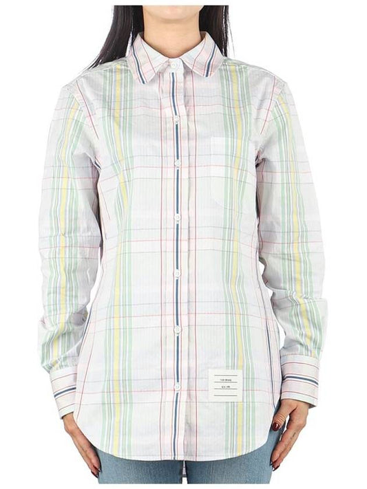 Madras Seersucker Shirt Green - THOM BROWNE - BALAAN 2