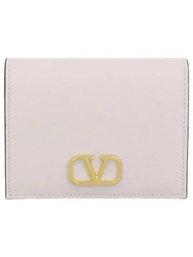 Logo Signature Compact Wallet Light Ivory - VALENTINO - BALAAN 1