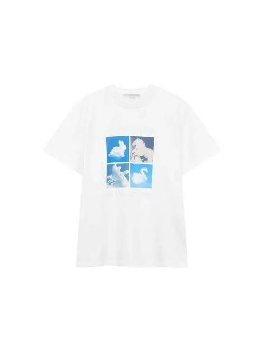 STELLA McCARTNEY Cloud Graphic Crewneck T Shirt White - STELLA MCCARTNEY - BALAAN 1