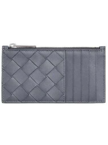 Intrecciato Zipper Card Wallet Thunder - BOTTEGA VENETA - BALAAN 1