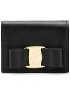 Vara Bow Gloss Flap Half Wallet Black - SALVATORE FERRAGAMO - BALAAN 2