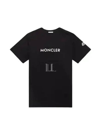 Rubberized Logo Short Sleeve T-Shirt Black - MONCLER - BALAAN 2