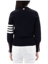 4-Bar Milano Stitch Crew Neck Knit Top Navy - THOM BROWNE - BALAAN 5