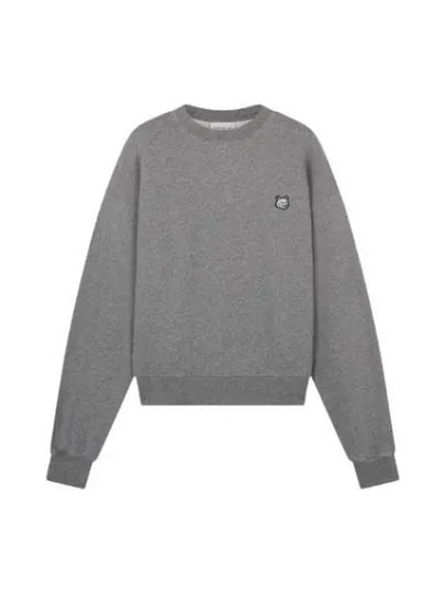 Women's Bold Fox Head Patch Comfort Sweatshirt Medium Grey Melange - MAISON KITSUNE - BALAAN 2