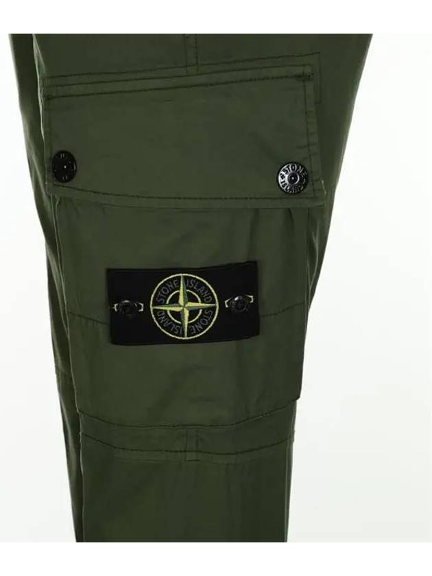 Wappen Patch Cotton Straight Pants Military Green - STONE ISLAND - BALAAN 6