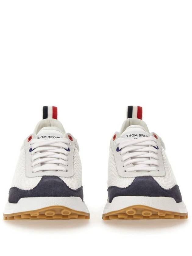 Fine Kid Suede Tech Runner Sneaker Navy - THOM BROWNE - BALAAN 9