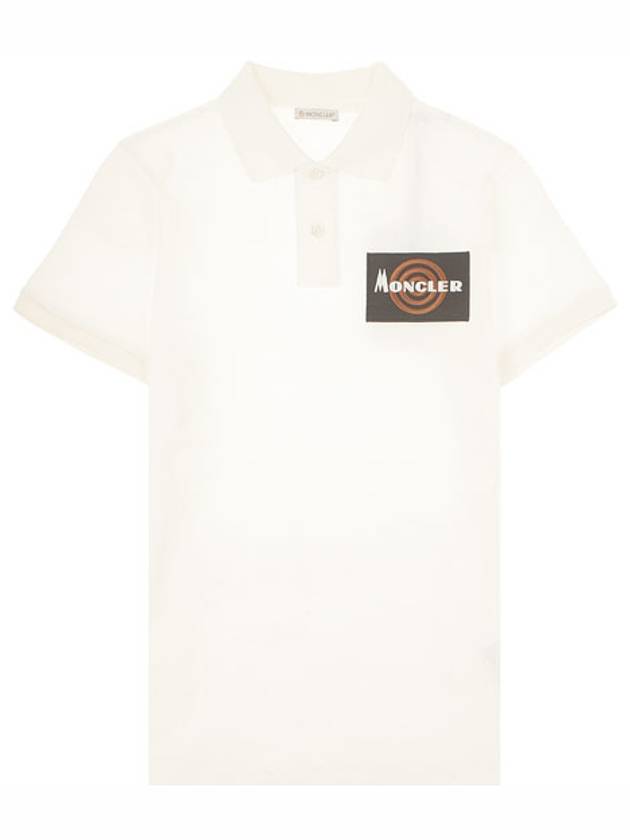 19FW 8324500 84556 004 MAGLIA Chest Patch Polo T-Shirt White Men's T-Shirt TR - MONCLER - BALAAN 1