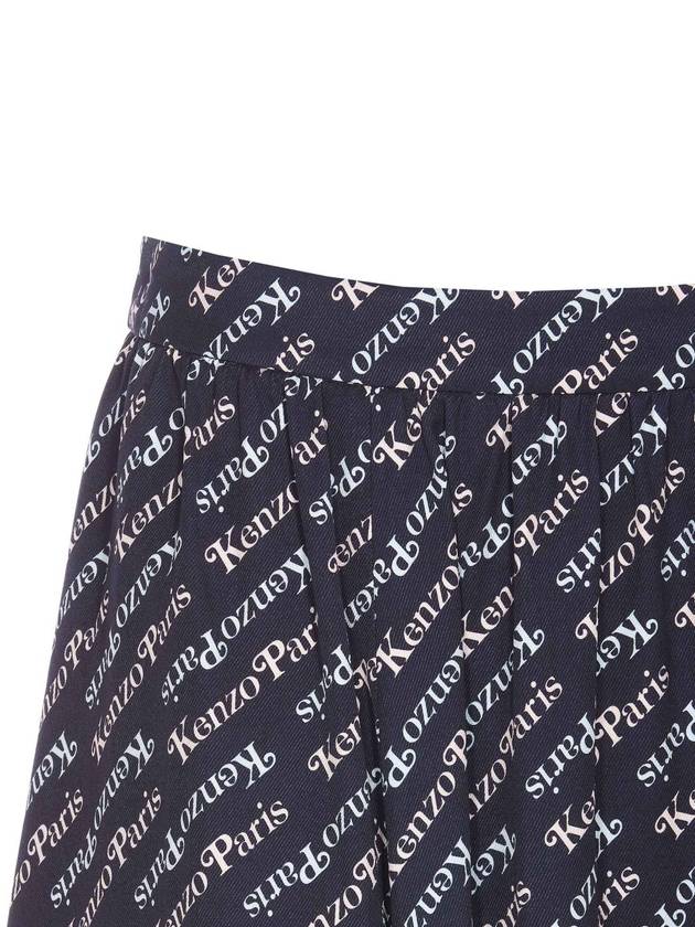 All Logo Print A Line Skirt Navy - KENZO - BALAAN 7