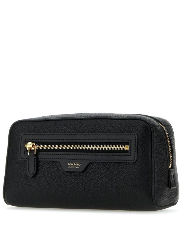 Smart Grain Leather Toilettree Clutch Bag Black - TOM FORD - BALAAN 3