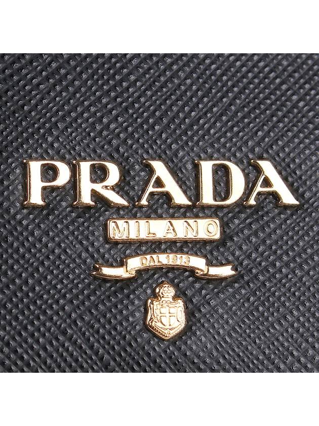 Metal Logo Saffiano Card Wallet Black - PRADA - BALAAN 5