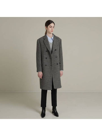 Super fine wool double coat ebony check - RS9SEOUL - BALAAN 1