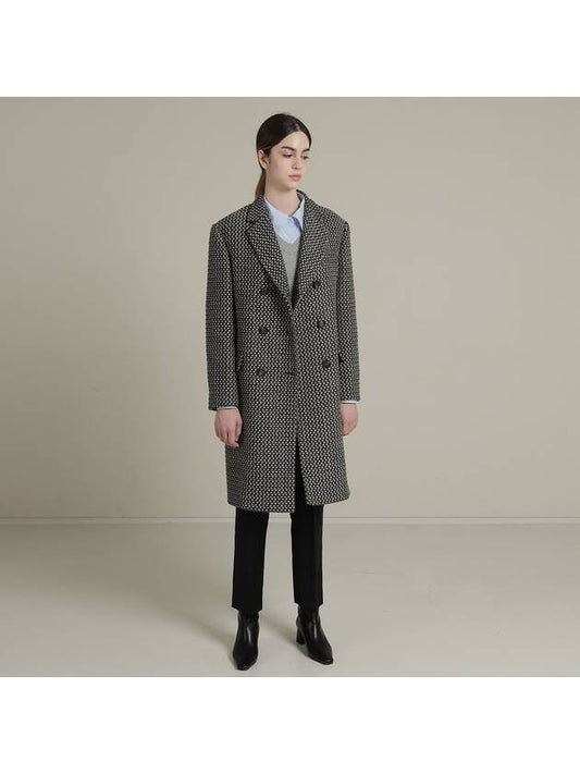 Super fine wool double coat ebony check - RS9SEOUL - BALAAN 1