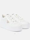 Downtown Bold Leather Low Top Sneakers White - PRADA - BALAAN 4