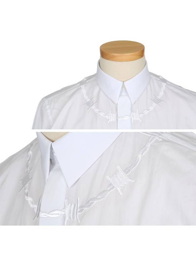 6018 306 100 White Crown of Thorns Embroidered Shirt - GIVENCHY - BALAAN 4