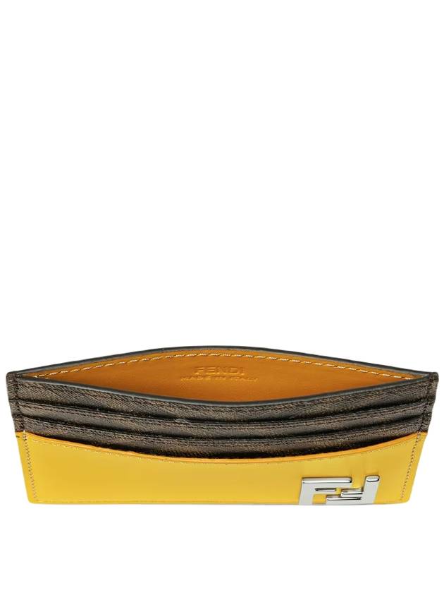 FF Square Leather Card Wallet Yellow - FENDI - BALAAN 4