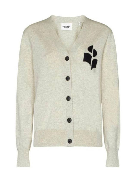 Karin Cotton Cardigan Light Grey - ISABEL MARANT ETOILE - BALAAN.