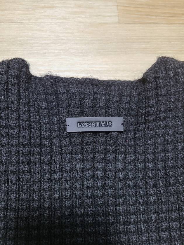 Heavy Waffle Crew Neck Sweater Black - FEAR OF GOD ESSENTIALS - BALAAN 10