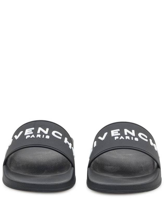 Logo Rubber Slide Slippers Black - GIVENCHY - BALAAN 3