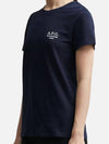 Denise Embroidered Short Sleeve T-shirt Navy - A.P.C. - BALAAN 6