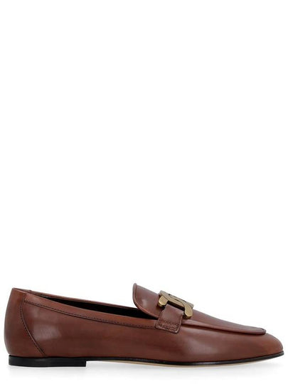 Kate Metal Logo Leather Loafers Brown - TOD'S - BALAAN 2