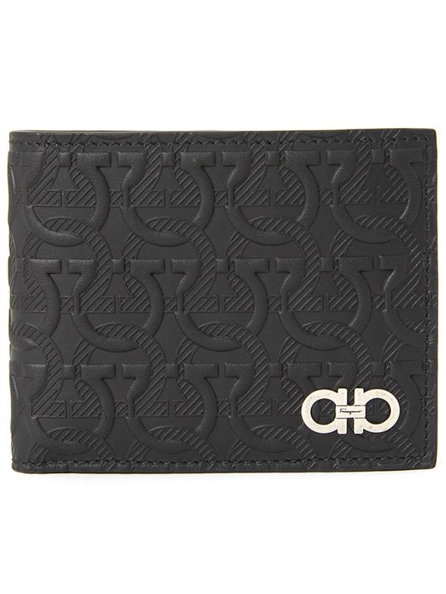 Cartera Gancini Half Wallet Black - SALVATORE FERRAGAMO - BALAAN 2