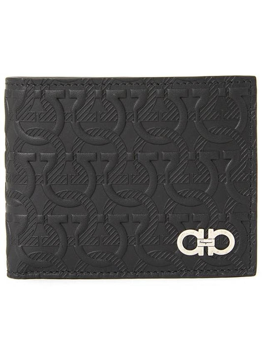 Cartera Gancini Half Wallet Black - SALVATORE FERRAGAMO - BALAAN 2