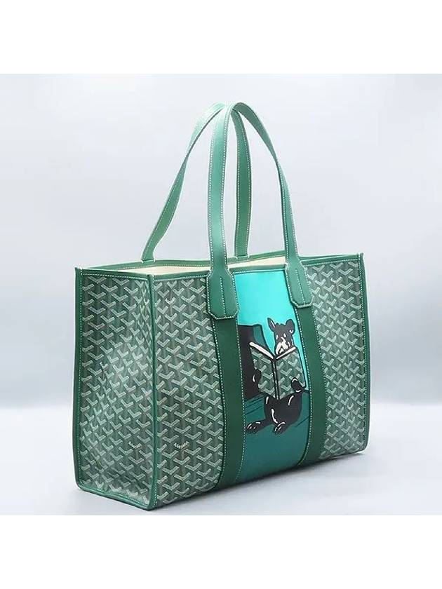 Green Canvas and Leather Villette MM Tote Bag - GOYARD - BALAAN 3