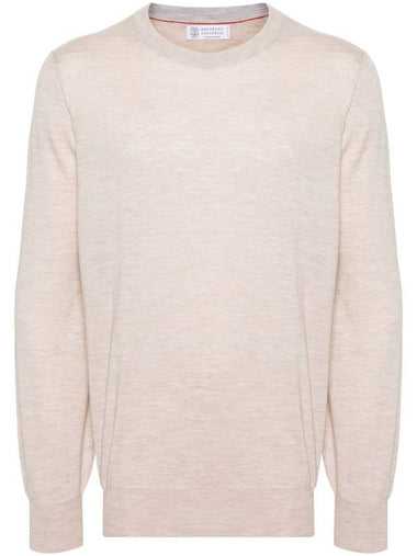 Wool Cashmere Knit Top Beige - BRUNELLO CUCINELLI - BALAAN 1