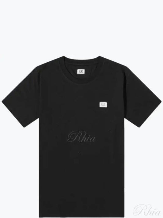 Mini Square Logo Print Short Sleeve T-Shirt Black - CP COMPANY - BALAAN 2