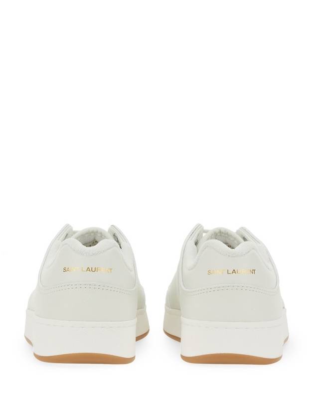 SL 61 Logo Signature Leather Low Top Sneakers White - SAINT LAURENT - BALAAN 11