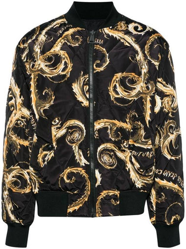 Jeans Couture Reversible Bomber Jacket Black Gold - VERSACE - BALAAN 1