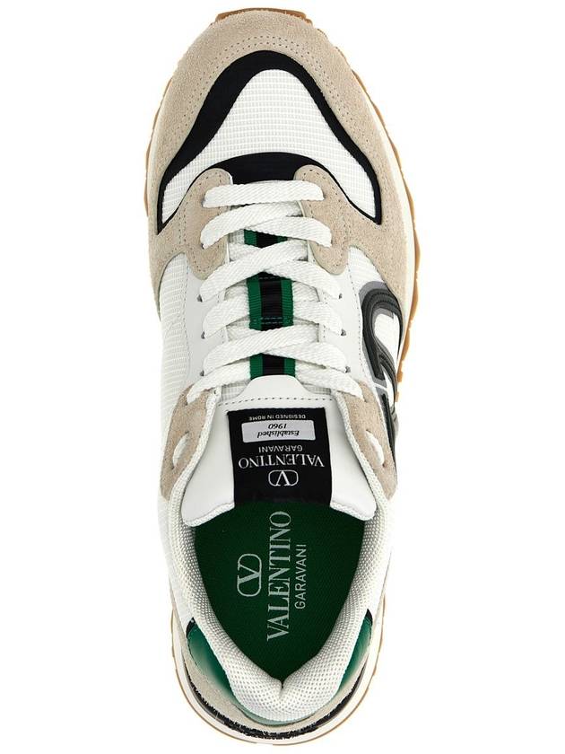 V Logo Face Low Top Sneakers White Green - VALENTINO - BALAAN 5