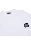 Logo Patch Short Sleeves T-Shirt White - STONE ISLAND - BALAAN 4