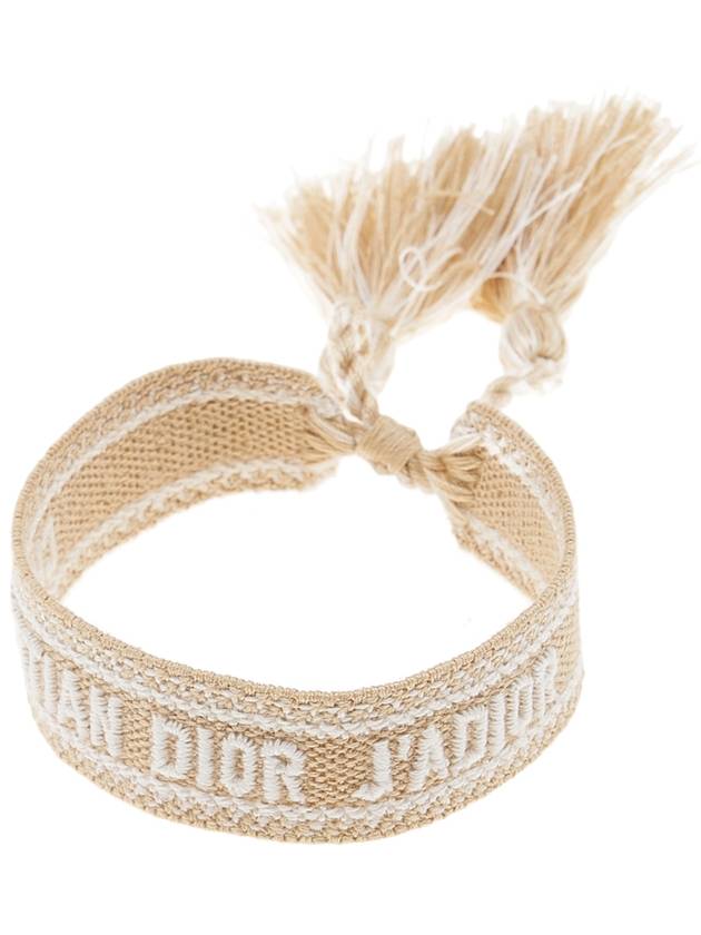 Embroidered Logo Bracelet Set Beige - DIOR - BALAAN 3