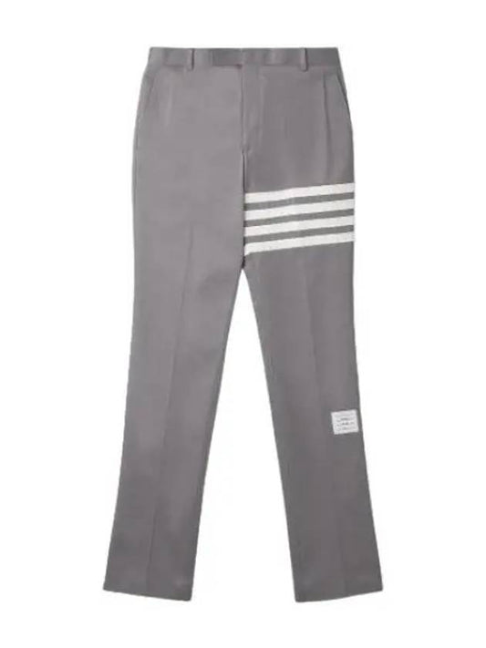 Diagonal Unconstructed Chino Straight Pants Grey - THOM BROWNE - BALAAN 2