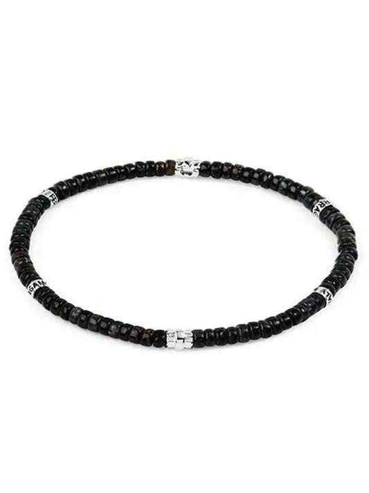 Gancini Hawk Eye Metallic Beads Medium Bracelet Black - SALVATORE FERRAGAMO - BALAAN 2