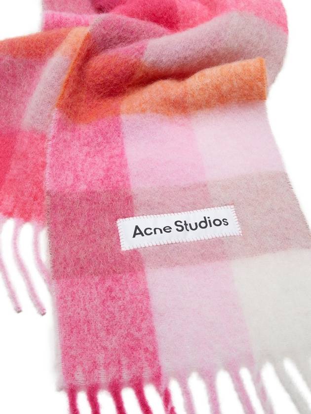 Check Muffler Scarf Pink Fuchsia White CA0084 - ACNE STUDIOS - BALAAN 3