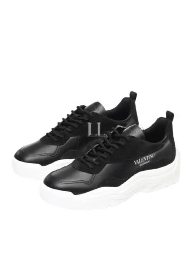 Gumboy Calfskin Low Top Sneakers Black - VALENTINO - BALAAN 2