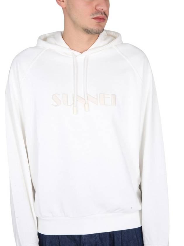 Embroidered Logo Hoodie White - SUNNEI - BALAAN 5