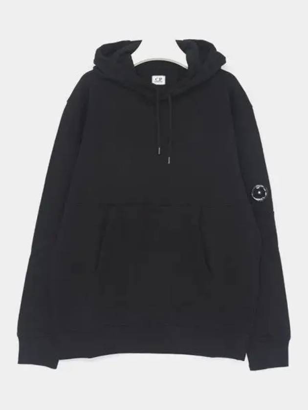 Diagonal Raised Fleece Lens Hoodie Black - CP COMPANY - BALAAN 2