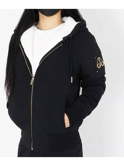 Bunny Gold Logo Hooded Zip Up Black - MOOSE KNUCKLES - BALAAN 2