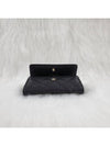 gold logo caviar card wallet black - CHANEL - BALAAN 8